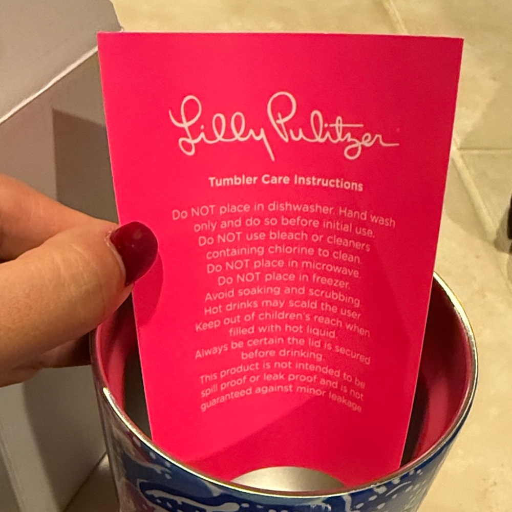Lilly Pulitzer Blue and Pink Tumbler - Picture 3 of 5